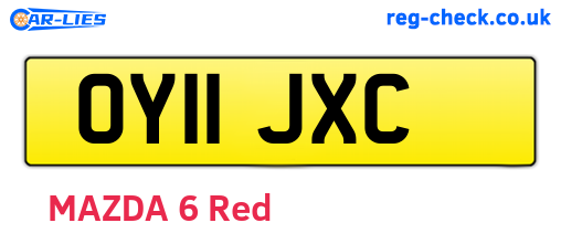 OY11JXC are the vehicle registration plates.