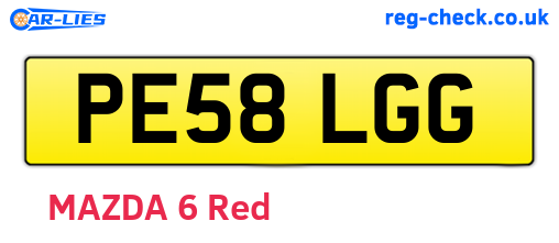 PE58LGG are the vehicle registration plates.