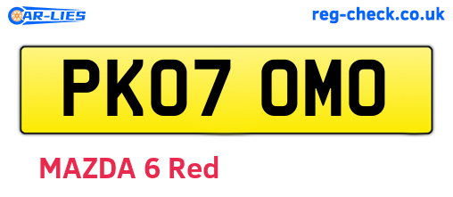 PK07OMO are the vehicle registration plates.