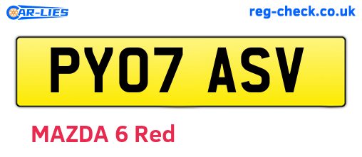 PY07ASV are the vehicle registration plates.