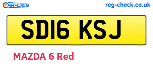 SD16KSJ are the vehicle registration plates.