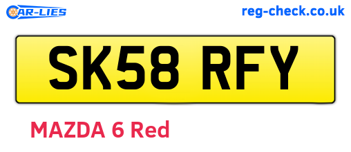 SK58RFY are the vehicle registration plates.