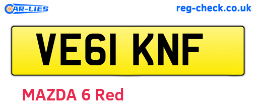 VE61KNF are the vehicle registration plates.