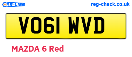 VO61WVD are the vehicle registration plates.