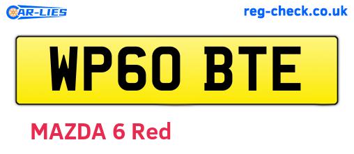 WP60BTE are the vehicle registration plates.