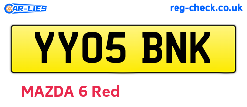 YY05BNK are the vehicle registration plates.