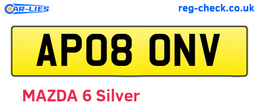 AP08ONV are the vehicle registration plates.