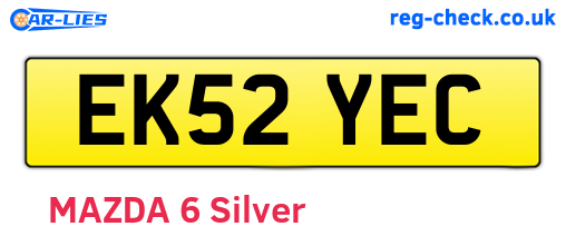 EK52YEC are the vehicle registration plates.