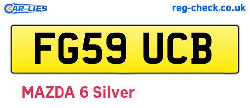 FG59UCB are the vehicle registration plates.