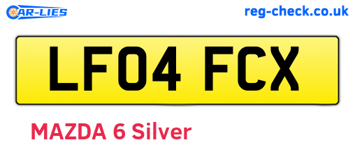 LF04FCX are the vehicle registration plates.