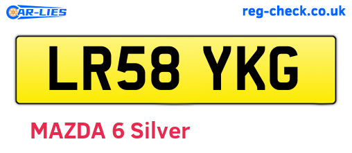 LR58YKG are the vehicle registration plates.