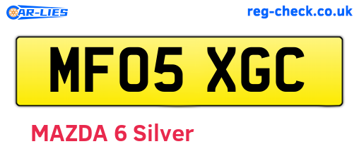 MF05XGC are the vehicle registration plates.