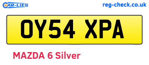 OY54XPA are the vehicle registration plates.
