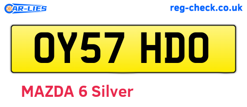 OY57HDO are the vehicle registration plates.