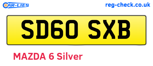 SD60SXB are the vehicle registration plates.