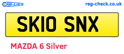SK10SNX are the vehicle registration plates.