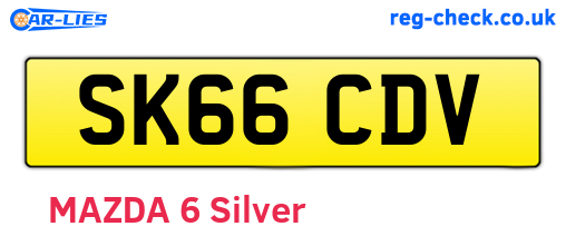 SK66CDV are the vehicle registration plates.