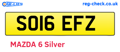 SO16EFZ are the vehicle registration plates.