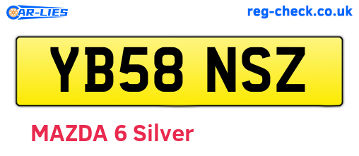 YB58NSZ are the vehicle registration plates.