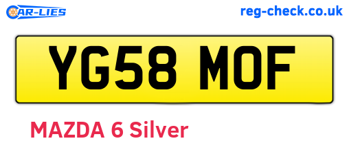 YG58MOF are the vehicle registration plates.