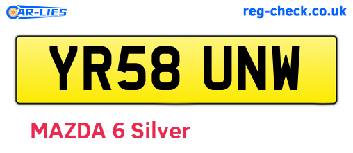 YR58UNW are the vehicle registration plates.