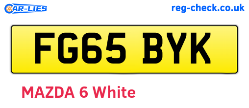 FG65BYK are the vehicle registration plates.