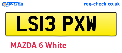 LS13PXW are the vehicle registration plates.