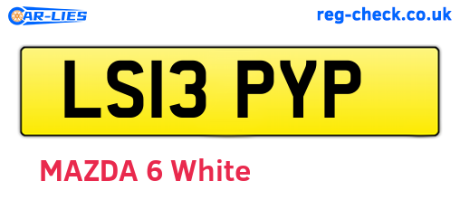 LS13PYP are the vehicle registration plates.
