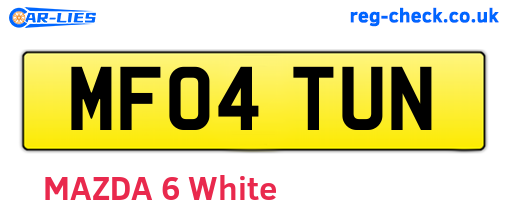 MF04TUN are the vehicle registration plates.
