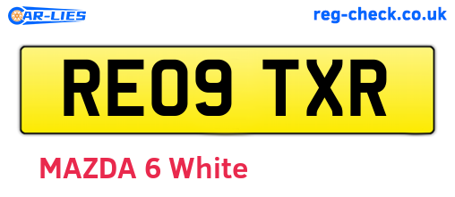 RE09TXR are the vehicle registration plates.
