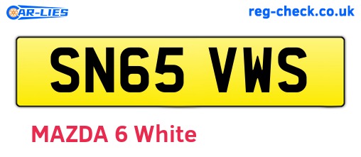 SN65VWS are the vehicle registration plates.
