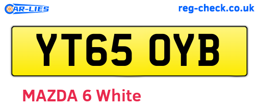 YT65OYB are the vehicle registration plates.