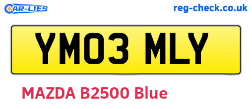 YM03MLY are the vehicle registration plates.