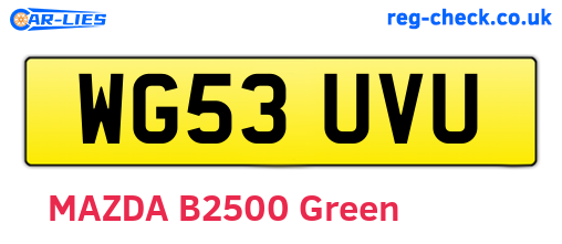 WG53UVU are the vehicle registration plates.