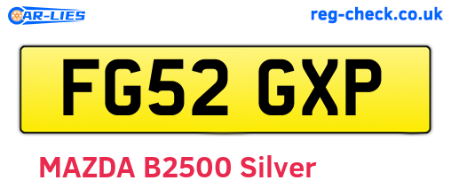 FG52GXP are the vehicle registration plates.