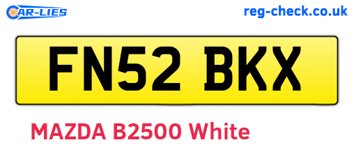 FN52BKX are the vehicle registration plates.