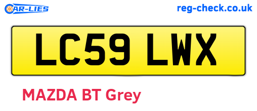LC59LWX are the vehicle registration plates.
