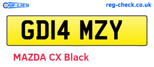 GD14MZY are the vehicle registration plates.