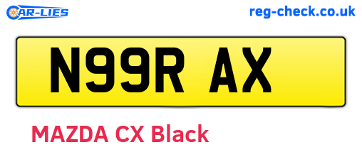 N99RAX are the vehicle registration plates.