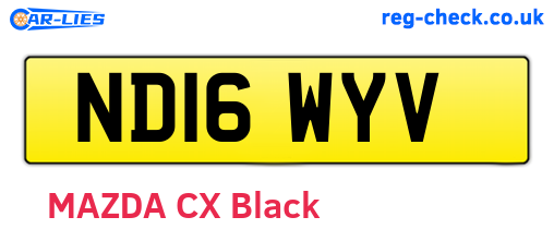 ND16WYV are the vehicle registration plates.