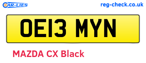 OE13MYN are the vehicle registration plates.