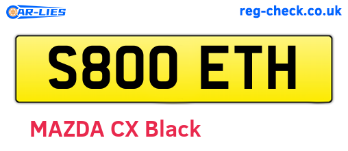 S800ETH are the vehicle registration plates.
