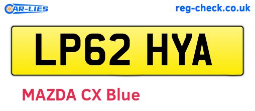 LP62HYA are the vehicle registration plates.