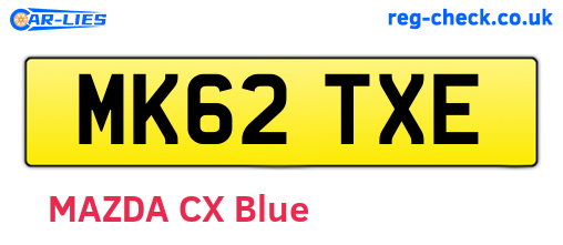 MK62TXE are the vehicle registration plates.