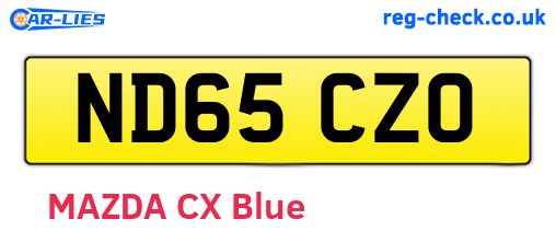ND65CZO are the vehicle registration plates.