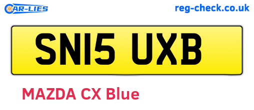 SN15UXB are the vehicle registration plates.