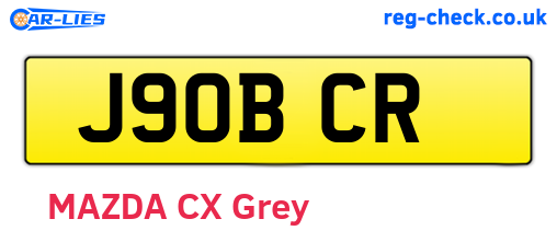 J90BCR are the vehicle registration plates.