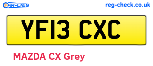 YF13CXC are the vehicle registration plates.