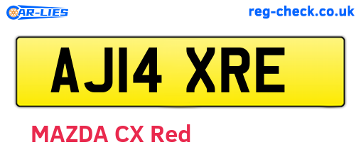 AJ14XRE are the vehicle registration plates.
