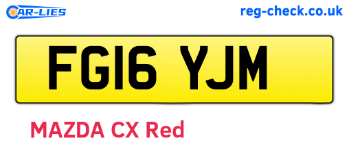 FG16YJM are the vehicle registration plates.